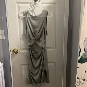 S grey dress with cutout in front